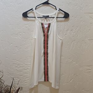 Studio by JPR Cream Halter Top with Pink and Black Accents